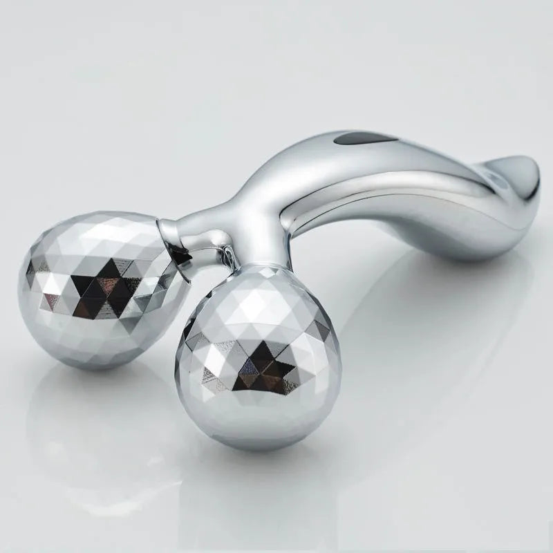2025 New 3D Face Massage V Facial Roller Y Shape Gold Ladies Anti Aging Electric Massage