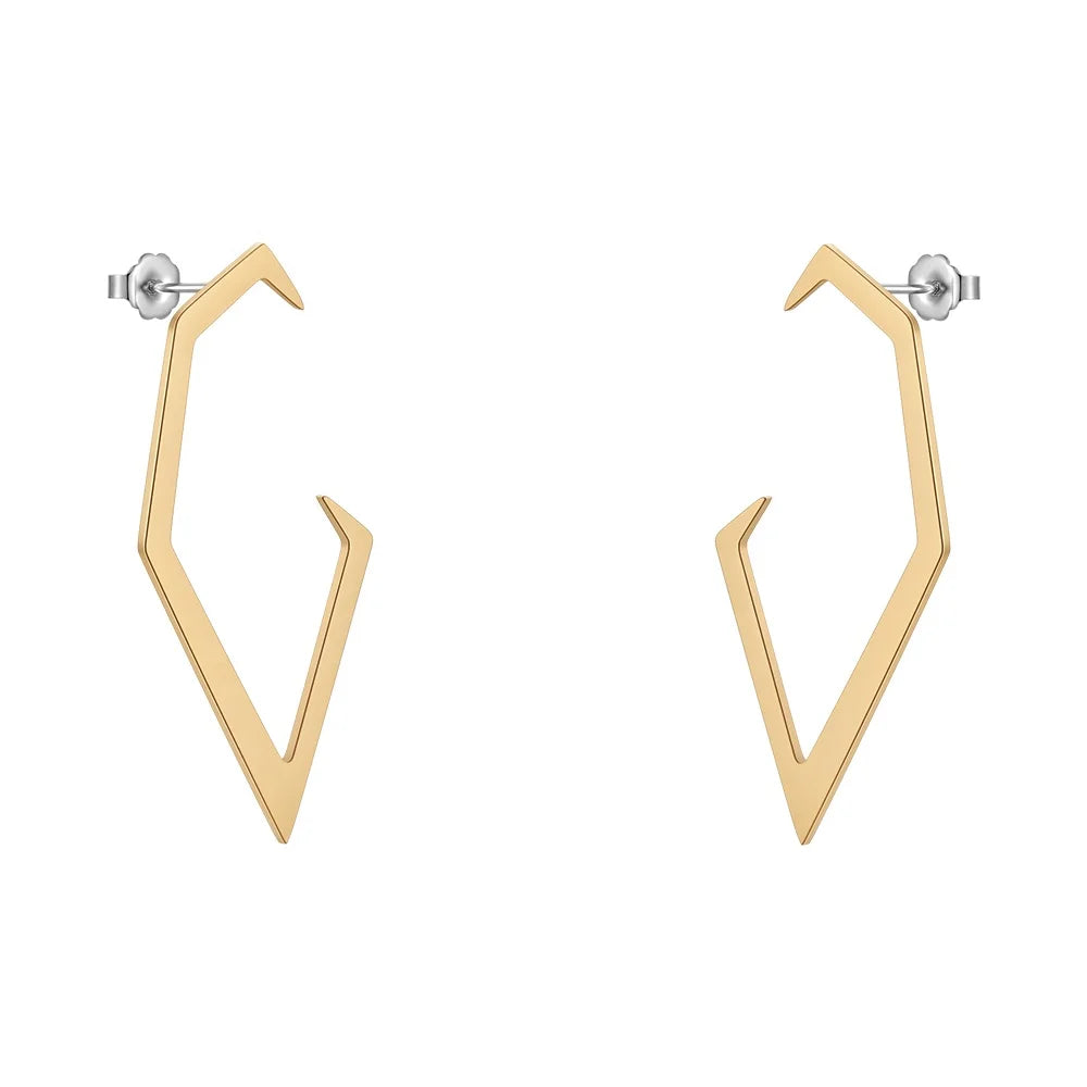 Original Design 18K Gold Plated Stainless Steel Jewelry New in Geometric Piercing V Shape Ear Stud for Women Earrings E221465