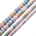 2020 Professional Jewelry Stone Crafts Manufacturer Frosted Polished Natural Semi-prec Custom Morganite Round Loose Beads
