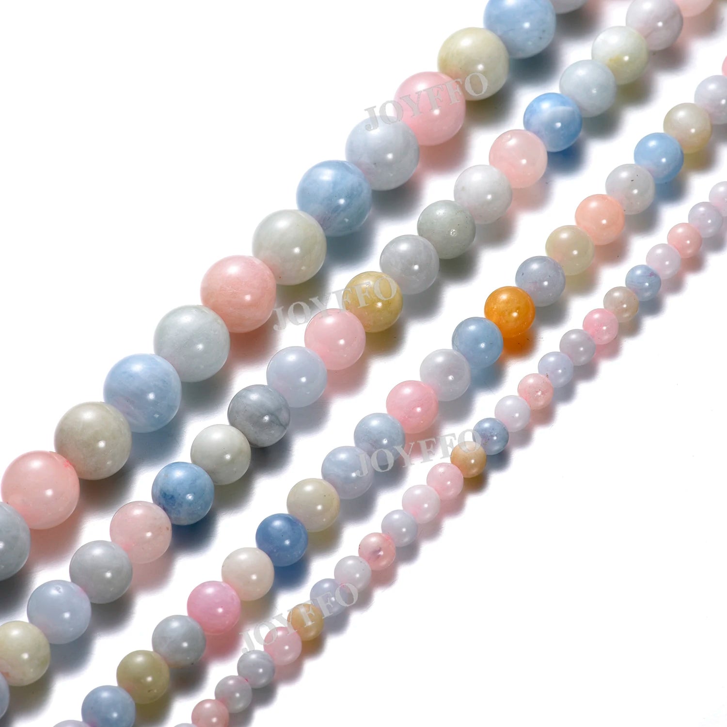 2020 Professional Jewelry Stone Crafts Manufacturer Frosted Polished Natural Semi-prec Custom Morganite Round Loose Beads