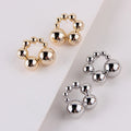 High-quality and Unique Geometric Irregularly Shaped Creative Design Trendy Earrings Brass Ball Hoop Earrings
