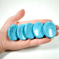 DIY Customized Chakra Reiki Crystal Engraved Blue Turquoise Worry Stone