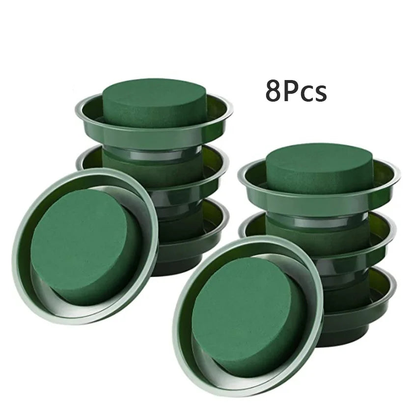 8Pcs/Set Green Wet Dry Flower Foam for Fresh Artificial Flowers Arrangement Plant Foam Florist Supplies for DIY Craft
