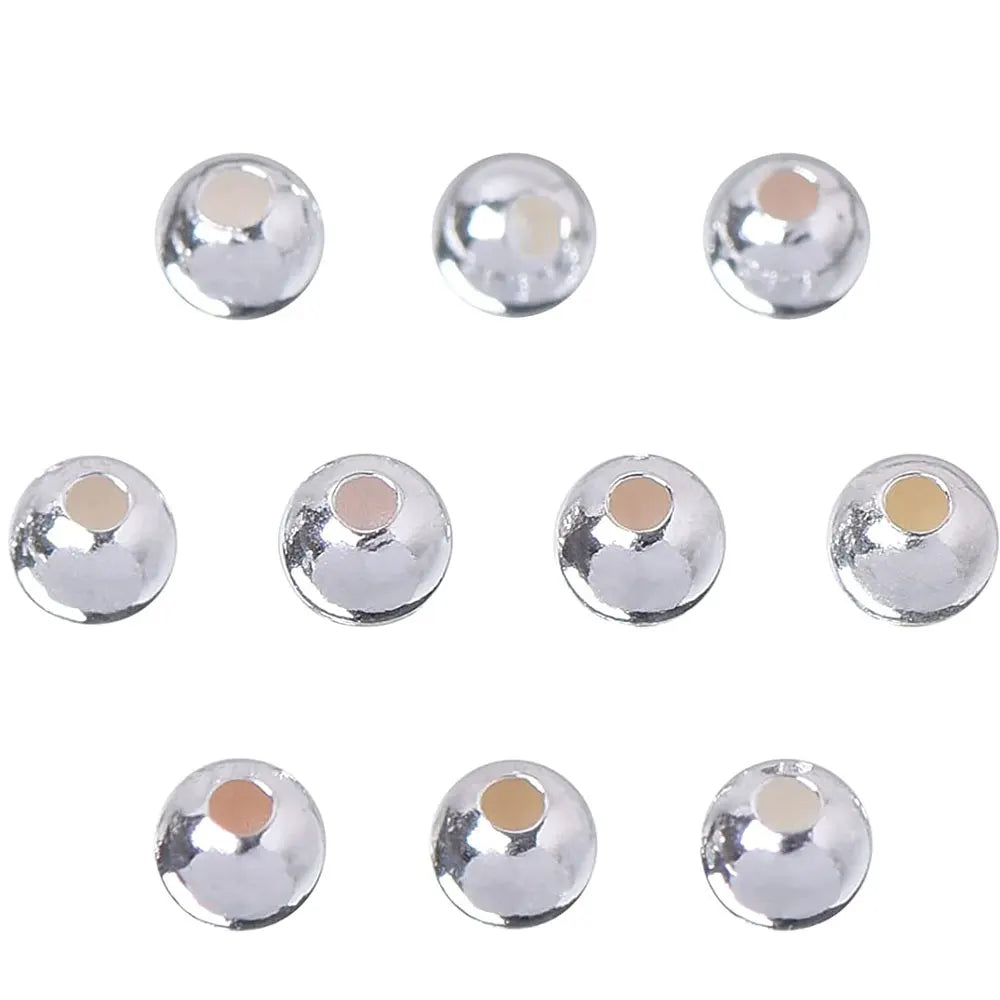 Wholesale 5g/Bag DIY Jewelry Accessories Round Ball Genuine 925 Sterling Silver Spacer Beads for Bracelet Making