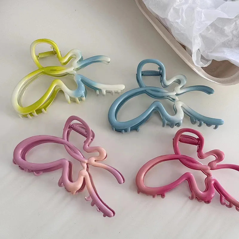 New Design Candy Gradual Color Butterfly Claw Clips for Hair Fashion for Women Hair Accessories Plastic Shark Clip Hair Pin MegaBDM