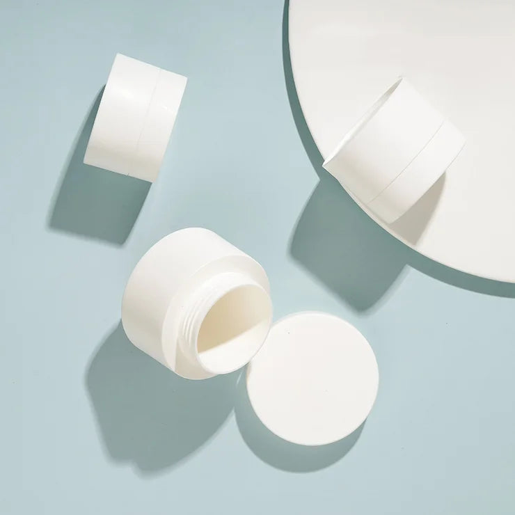 Fancy Double Wall Storage Bottle Jars 30 50 80g Matte White Black PP Cosmetic Container Plastic Cream Jar