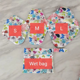OEM Washable Bamboo Charcoal Reusable Reusable Sanitary Pads Napkin Zero Waste Mesh Cloth Menstrual Pad with Wet Bag