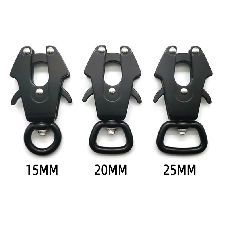 High-quality Customized 6061 Aluminum Carabiner Hook 15/20/25mm Zinc Alloy Frog Swivel Carabiner for Dog Leash