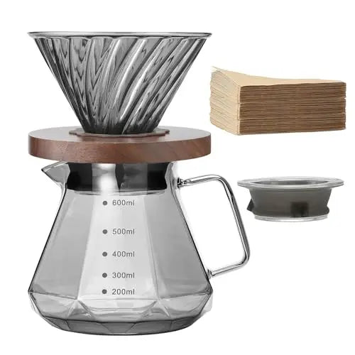 Wholesale High Borosilicate Heat Resistance Glass 600ml Coffee Dripper Set