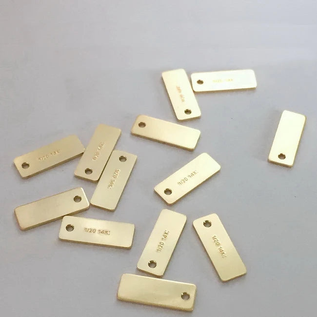No Fade Pendant Jewelry  Accessories Charms Necklace 14k Gold Filled Rectangular Blank Pendant