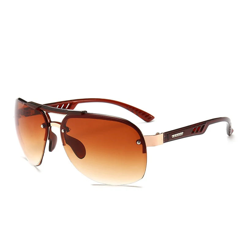 Newest Eyeglasses Frames Large Double Bridge Mens Metal Sports Cycling Sunglasses Hot Sale Wholesale Price Half Frame Sunglasses