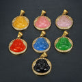 316 Stainless Steel Maitreya Buddha Pendant Creative Round Laughing Buddha Diamonds 18K Gold Plating New Style Colorful Resin