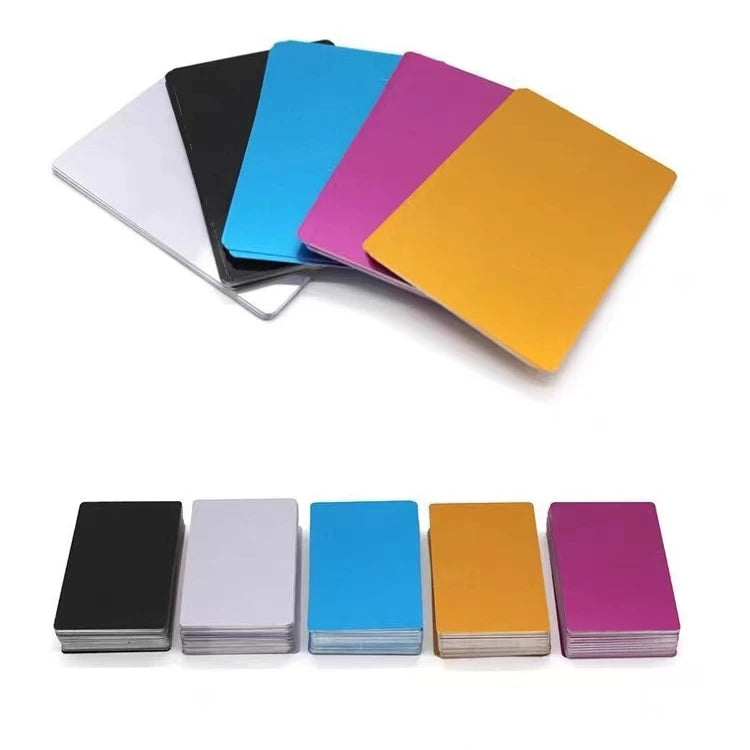 Laser Bidding Light test Aluminum Sheet Aluminum Alloy Thin Card Laser Carving Machine Metal Nameplate Business Card Blank