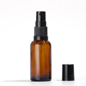 Custom Labels and Caps Amber Bottle with Pump Glass 50ml Serum Bottle Black Mist Spray Bottle