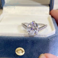 Silver 925 Original 3 Carat Brilliant Cut Pass Diamond Test D Color Moissanite Crown Ring for Women Wedding Gift Fine Jewelry