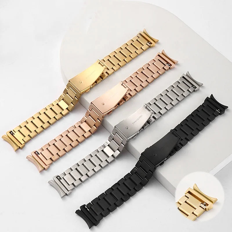 Adjustable Stainless Steel Metal Bracelet Strap for Samsung Galaxy Watch 4 5 6 Replacement Watch Band