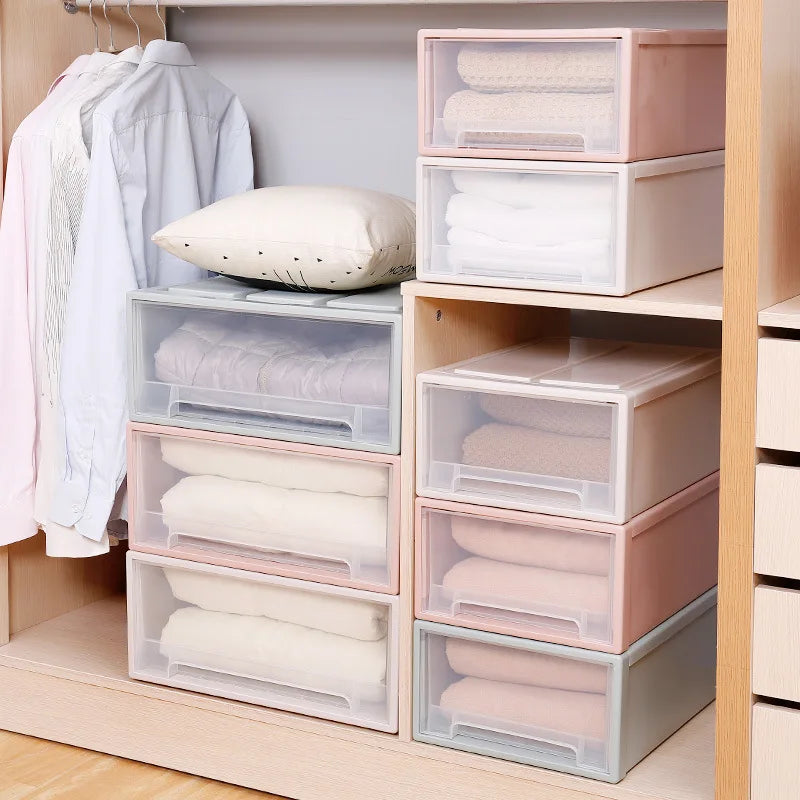 Hot Sale in Drawer Wardrobe Storage Box Plastic Storage Cabinet Box for Clothes Bag Organizer