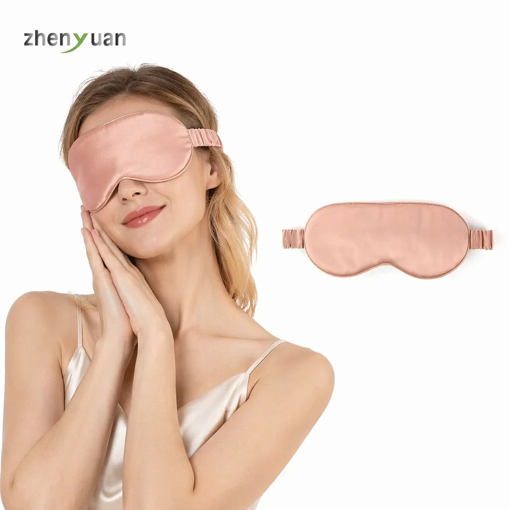 Double Sided Satin Silk Sleeping Eye Mask with Elastic Band Breathable Custom logo Travel Silk Satin Sleep Eye Mask