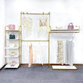 Popular Products Vintage Women Clothing Display Stand Gold Clothing Display Rack for Retail Clothes Display Stand for Shop