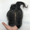 LONGFOR Hot Selling Products 2024 Real Cuticle Remy Hair Topper 2x6 Inches Salt Pepper Hair Topper Silk Base Toppers for Women