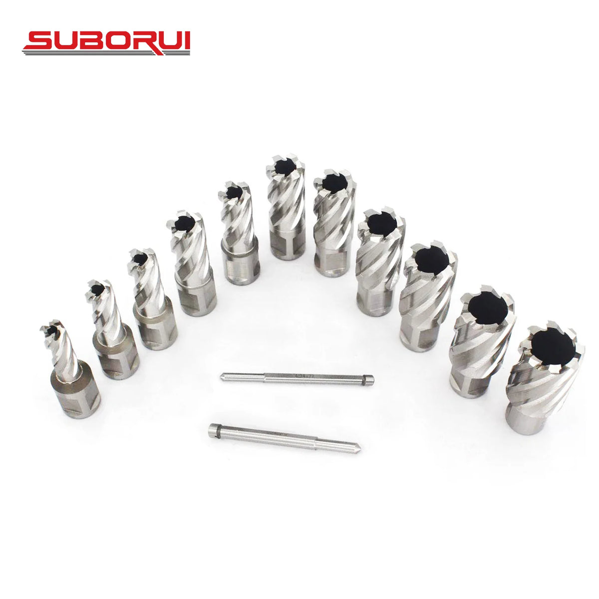 SUBORUI OEM ODM 13pcs HSS Weldon Shank Mag Core Drill Bit Annular Cutter Set for Metal Steel Cutting