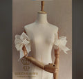 QUEENSGOWN Elegantly Exquisite Detachable Bow Sleeve/Top Short Wedding Dress Accessories with Removable Sleeves