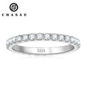 Full Eternity Bands 2mm Moissanite with Certificate 925 Sterling Silver Rings All-Around Wedding Jewelry Gifts for Women