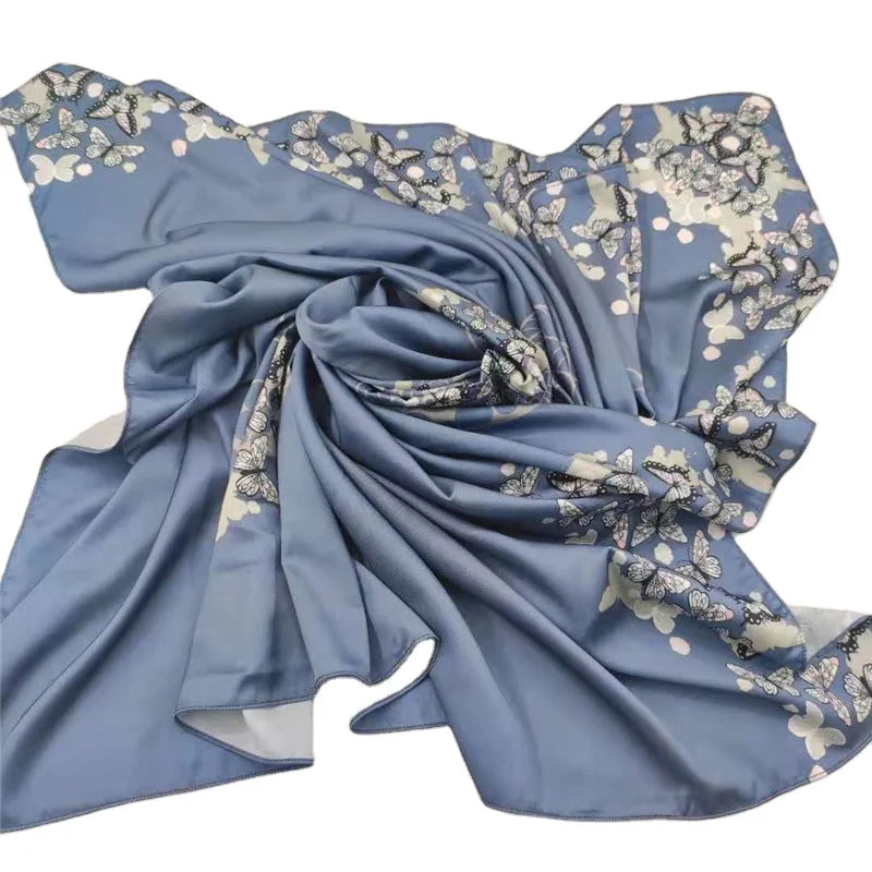 Design Scarves Digital Printing Square Hijab 2021 Hot Selling Satin Fabric New for Women Muslim Headscarf Digital Printing 10pcs