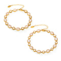 18K PVD Gold Plated Waterproof Stainless Steel Starry Sky Zirconia Pave Chain Bracelet for Women Wholesale Jewelry