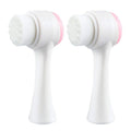 Cheap Double Side Portable 3D Face Cleaning Vibration Massage Silicone Facial Cleansing Brush Custom Logo