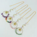 Boho Healing Crystals Suncatcher Wind Chimes Natural Stones Crystal Sun Catcher Prism Hanging Crafts for Decor