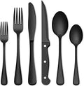 Food-Grade Stainless Steel Cutlery Set Steak Knives Black Silverware Set Black Silverware Set