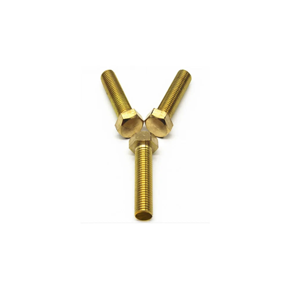 DIN933 Full Thread Brass Hex Head Bolts with Plain Finish