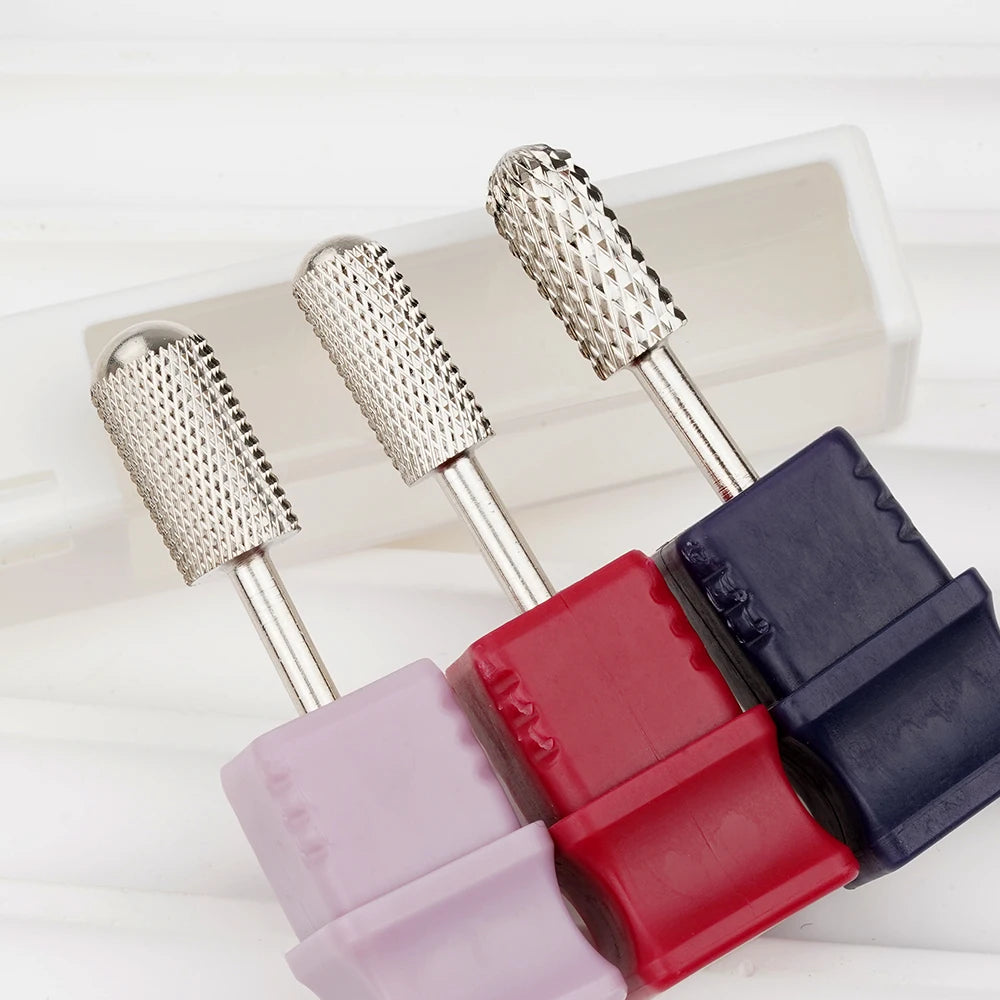 Wholesale Supplier 6.6mm Large Barrel Smooth Top Bits Silver Coating Custom Logo Gel Removal Tungsten Carbide Nail Drill Bits