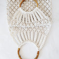 Handmade Cotton Rope Ladies Handbags New Designer Bag Crochet Shopping Bag With Bamboo Handle
