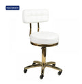 Wallybeauty Beauty Adjustable Rolling Hairdressing Chair with Wheels White Master Chair Salon Stool