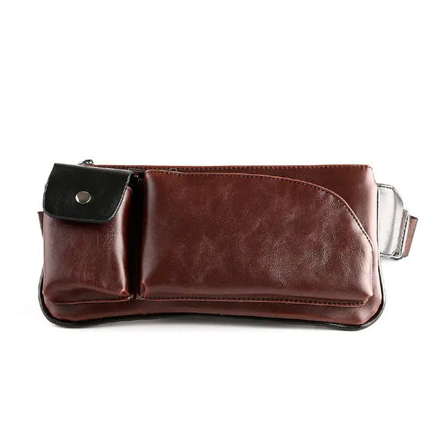 Vintage Cross Body Casual Pu Leather Sport Side Chest Sling Crossbody Luggage Travel Shoulder Messenger Bag for Men Women