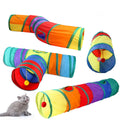 Foldable Pet Toy Play Cats Collapsible Indoor Colorful Channel Curved Interactive Rainbow Runway Tunnel Pet Cat Tube Toys