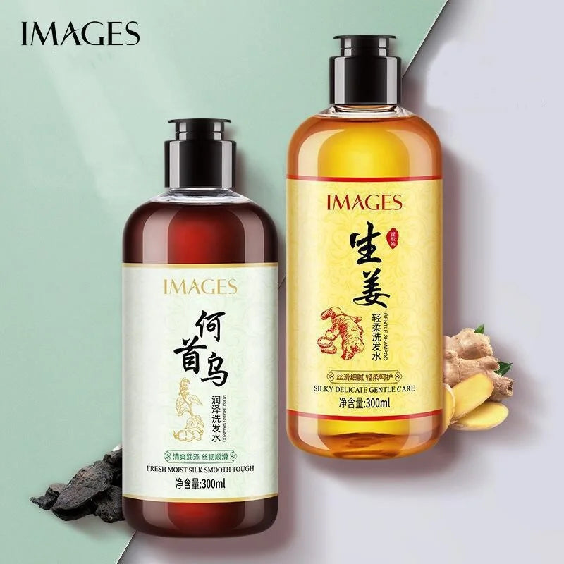 Herbal Natural Ginger Hair Growth Glossy Shampoo Anti Hair Loss Polygonum Multiflorum Nourishing Shampoo Hair Care