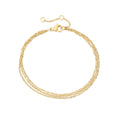 Simple Stainless Steel 14K Gold Plated Three Layers Blank Link Chain Bracelet Titanium Steel Personalized DIY O Chain Bracelet
