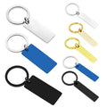 Custom Sublimated Glossy Stainless Steel Digital Voice Recording Keychain Rectangle Vintage Engraved Lightweight Waterproof DIY