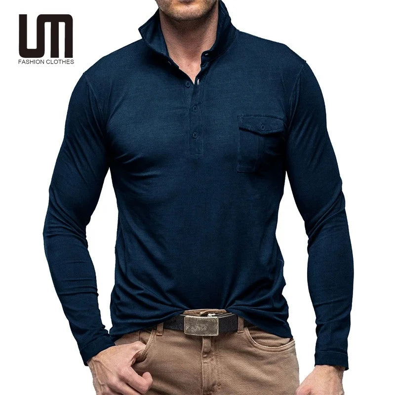 Clearance Sales Wholesale Fashionable Autumn Winter Men Fashion Long Sleeve Casual Basic Tops T Shirts