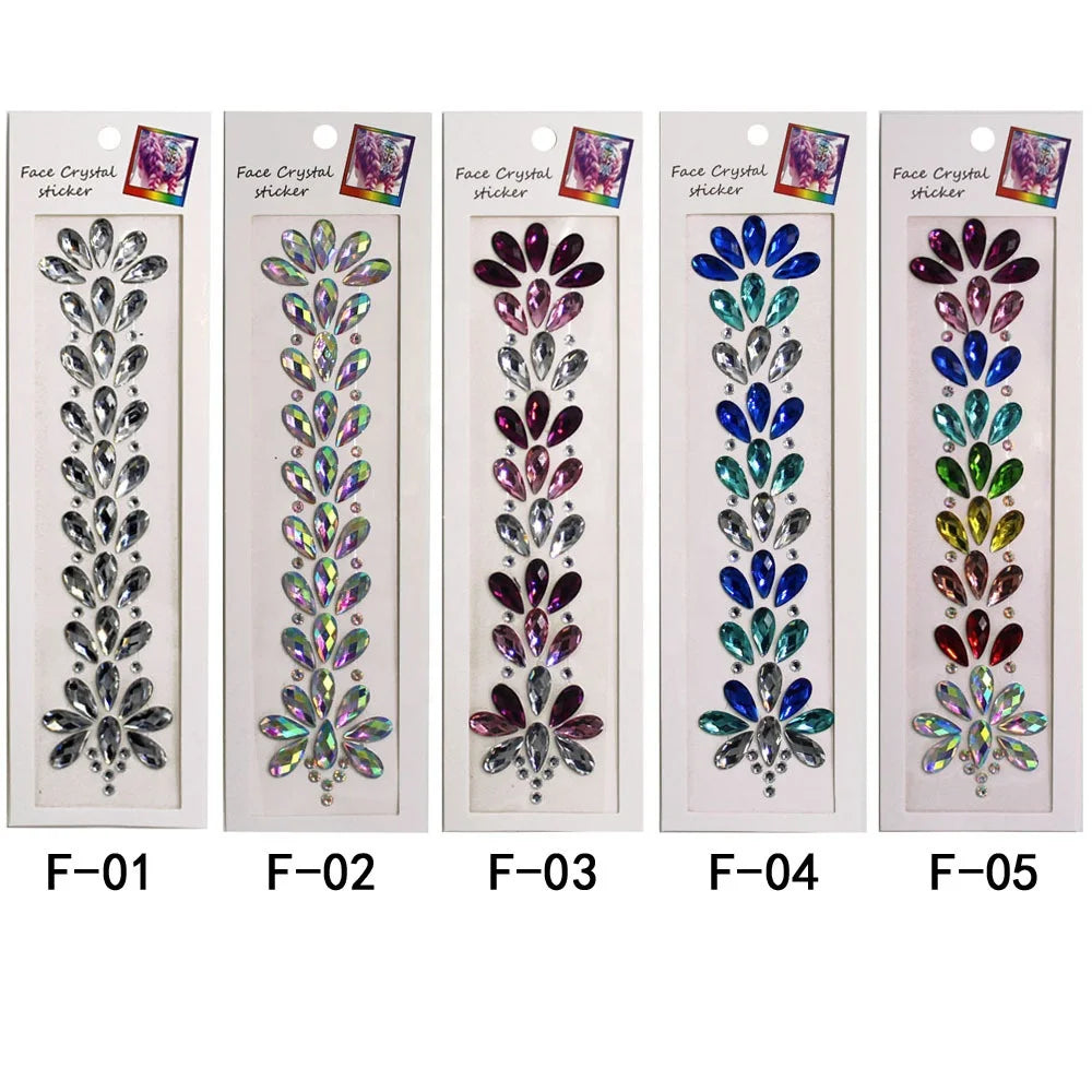 China Wholesale Hot Selling Shining Rhinestone Sticker Sheet Adhesive for Hair Decoration