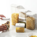 Home Kitchen Dry Food Storage Jar Lid Sealer Food Storage Container Set Plastic Kitchen Transparent Food Container Jar