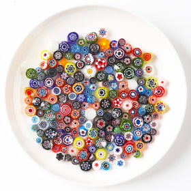Buenoarte 200g Cutting Miliflori Glass Beads DIY Mosaic Hot Melt Lampwork Jewelry Accessories Microwave Kiln Fantasy Sci-Fi 12+