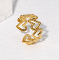 Adjustable Open Hollow Heart Ring for Women