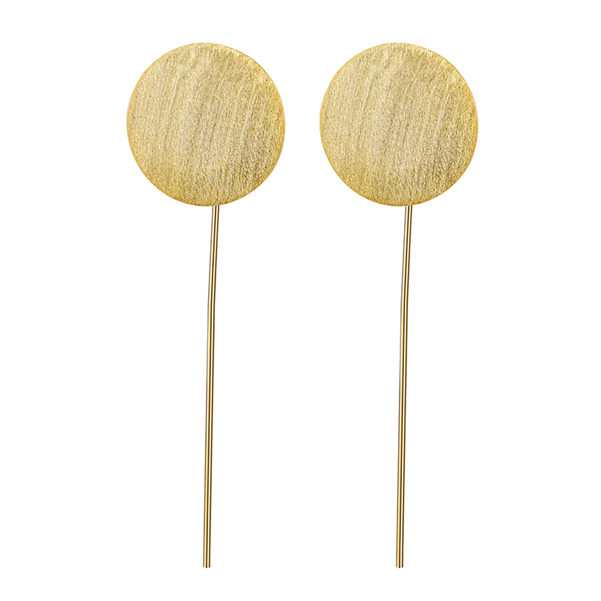 Lotus Fun Fine Jewelry 925 Sterling Silver 18k Gold Plated Minimalist Dangle Style Round Earrings Luxury Jewelry for Women