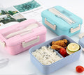 Food Grade Biodegradable Wheat Straw Lunch Box Microwave Safe School Office Bento Food Container with Free Cutlery Wholesale