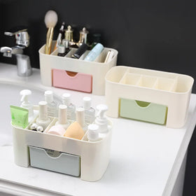 HelloWorld 2021 New Fashion Desktop Drawer Storage Box Cosmetic Box Plastic Household Multi-function Jewelry Box Desk Storage