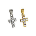 Vintage Christian Cross Pendant 18K Gold Plated Stainless Steel Religion Diamond Zircon Crucifix Necklace Jewelry